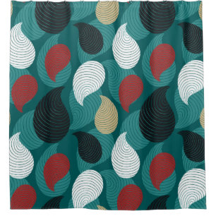 Retro Style in Attractive Swirl of Colours    Shower Curtain