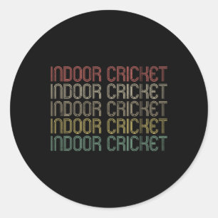 Retro Style Indoor Cricket Classic Round Sticker