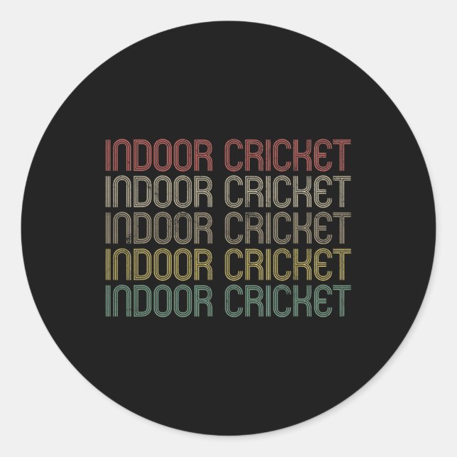 Retro Style Indoor Cricket  Classic Round Sticker (Front)