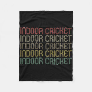 Retro Style Indoor Cricket Fleece Blanket