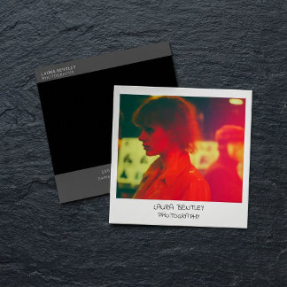 Retro style instant photo square business card