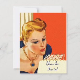 Retro Style - Lady's Birthday Party Invitation