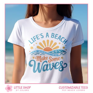 Retro Style Life’s a Beach Customisable Women’s T-Shirt