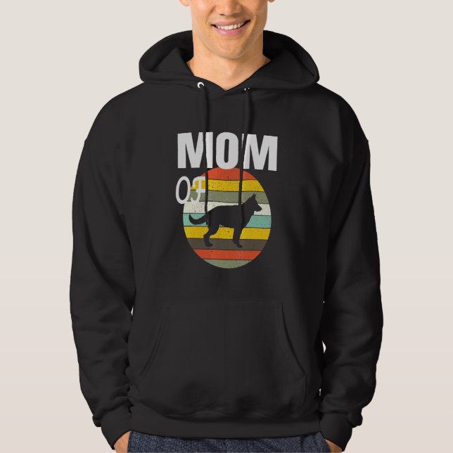 Retro Style Men Women and Kids German Shepherd Mum Hoodie (Front)