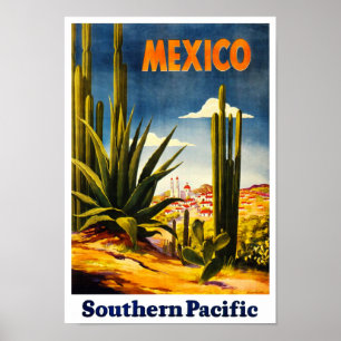 Retro style Mexico Travel Poster