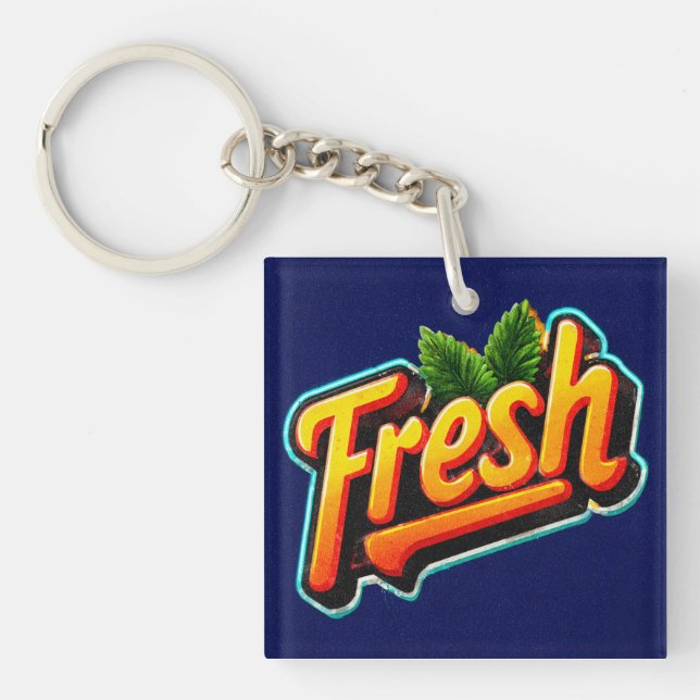 Retro Style Minty Fresh Acrylic Keychain (Front)