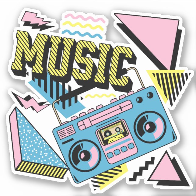 Retro style music boombox design (Front)