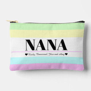 Retro Style Nana Script Grandchild's Name Accessory Pouch