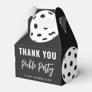 Retro Style Neon Black Themed Pickleball Birthday Favour Box