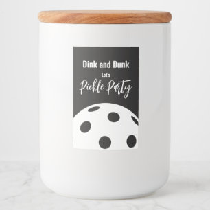 Retro Style Neon Black Themed Pickleball Birthday Food Label