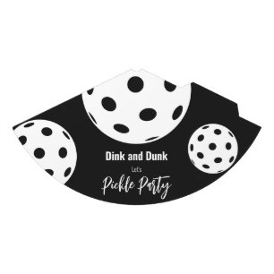 Retro Style Neon Black Themed Pickleball Birthday Party Hat
