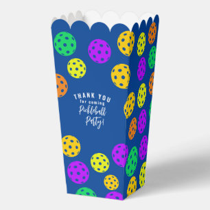 Retro Style Neon Blue Themed Pickleball Birthday Favour Box