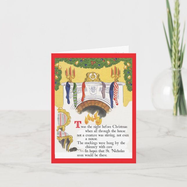 Retro-Style "Night Before Christmas" Card (Front)