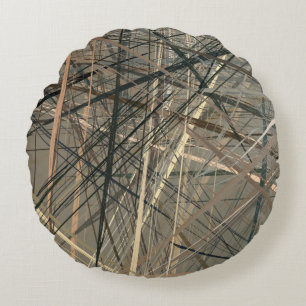 Retro style oil drawing. illustration. Texture pai Round Cushion