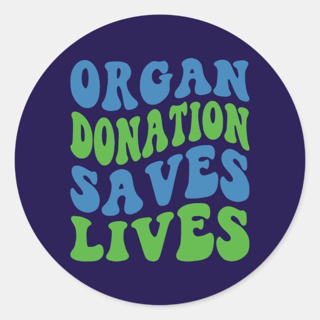 Retro Style Organ Donation Saves Lives Sticker (Front)
