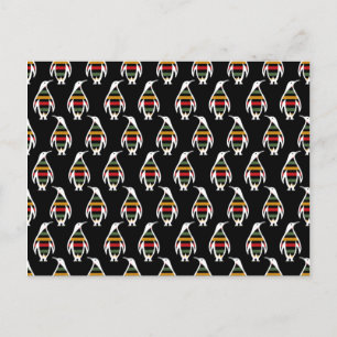 Retro Style Penguin Vintage Colours Animal Lover Postcard