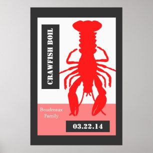 Retro Style Personalised Crawfish / Lobster Poster