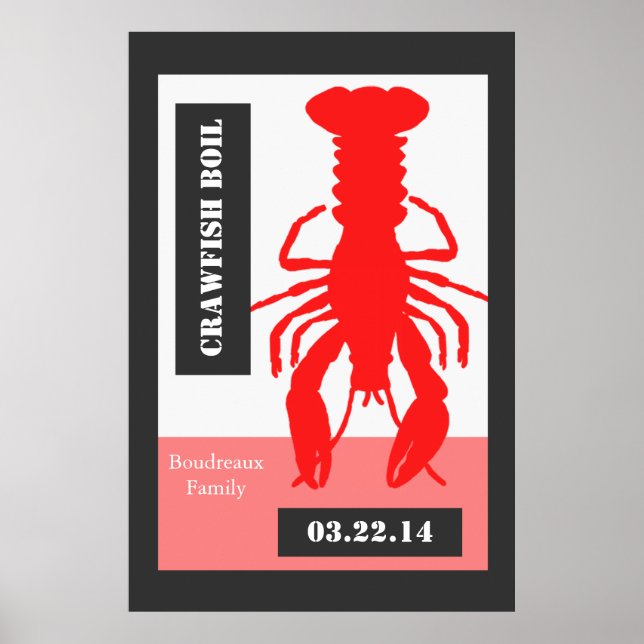 Retro Style Personalised Crawfish / Lobster Poster (Front)
