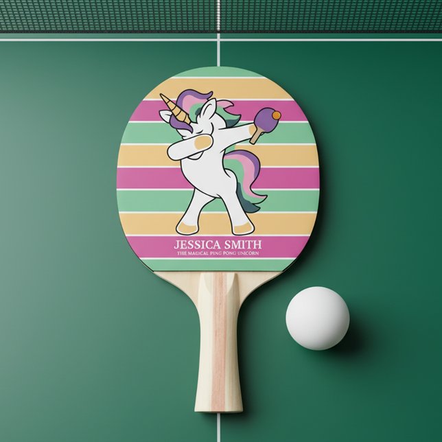 Retro Style Ping Pong Dabbing Unicorn Ping Pong Paddle (Creator Uploaded)