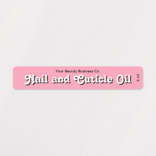 Retro Style Pink Nail Cuticle Oil Product Label