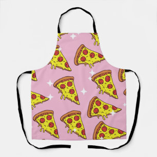 Retro Style Pizza Slices Seamless Pattern Apron