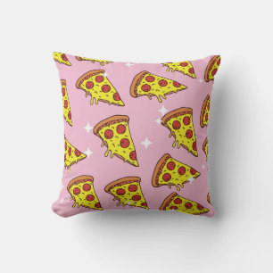 Retro Style Pizza Slices Seamless Pattern Cushion