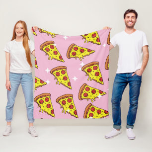 Retro Style Pizza Slices Seamless Pattern Fleece Blanket