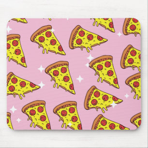 Retro Style Pizza Slices Seamless Pattern Mouse Mat