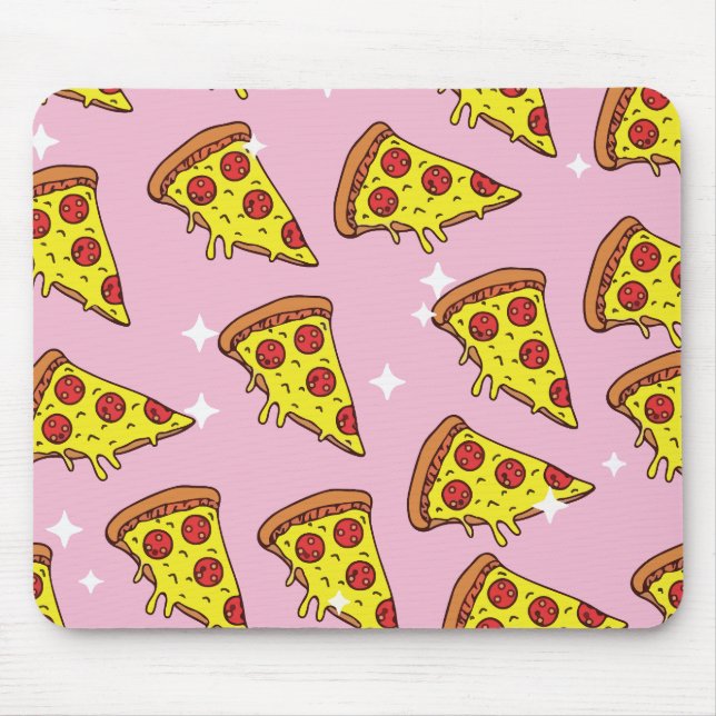 Retro Style Pizza Slices Seamless Pattern Mouse Mat (Front)