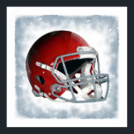 Retro Style Pop Art Red Football Helmet Poster<br><div class="desc">American Sport Games Digital Artworks - Pop Art Style Football Helmet</div>