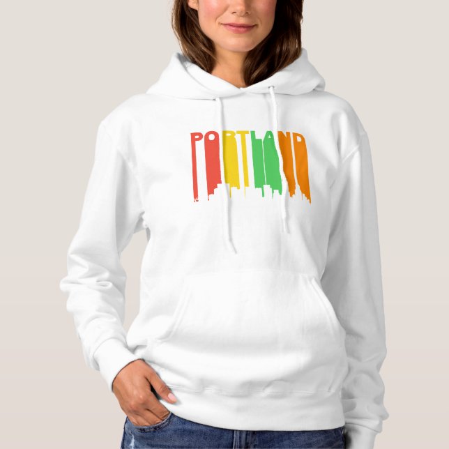Retro Style Portland OR Skyline Hoodie (Front)