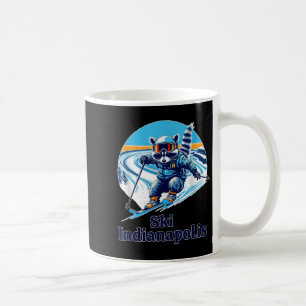 Retro Style Raccoon Skiing In Indianapolis Indiana Coffee Mug