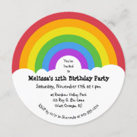 Retro Style Rainbow and Clouds Round Party