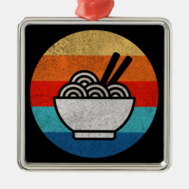 Retro style ramen metal tree decoration (Front)