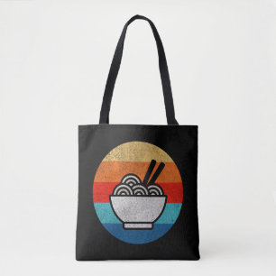 Retro style ramen tote bag