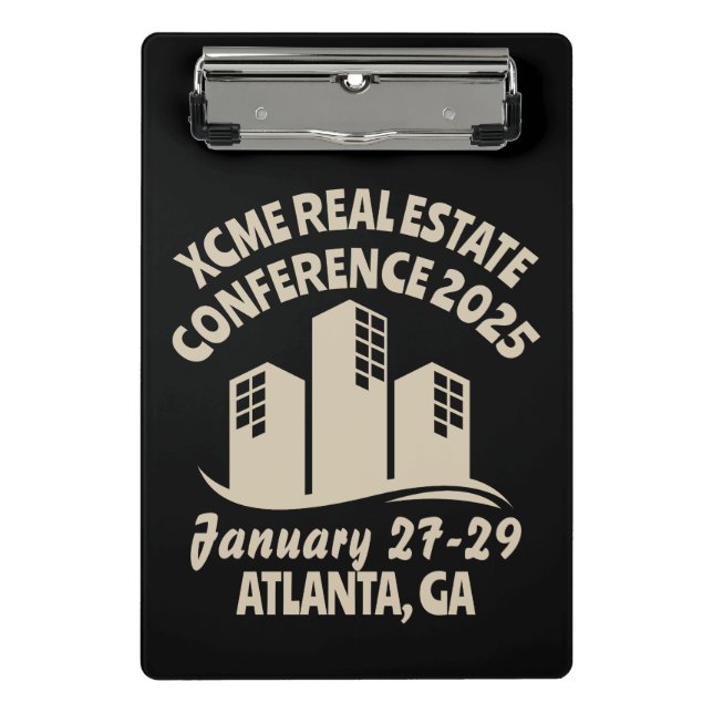 Retro-Style Real Estate Conference  Mini Clipboard (Front)