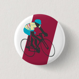 Retro-style Red Cycling 3 Cm Round Badge