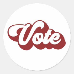 Retro Style Red Vote Sticker