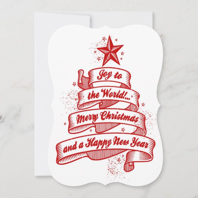 Retro Style Red & White Christmas Party Invitation (Front)