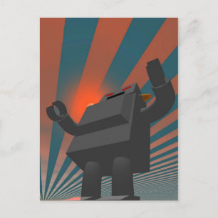 Retro Style Robot 4 Postcard