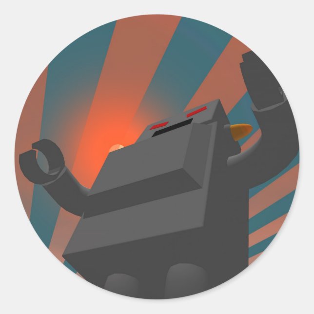 Retro Style Robot 4 Sticker (Front)