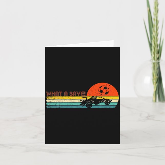 Retro Style Rocket Rc Soccer Car League Funny Game Card (Front)