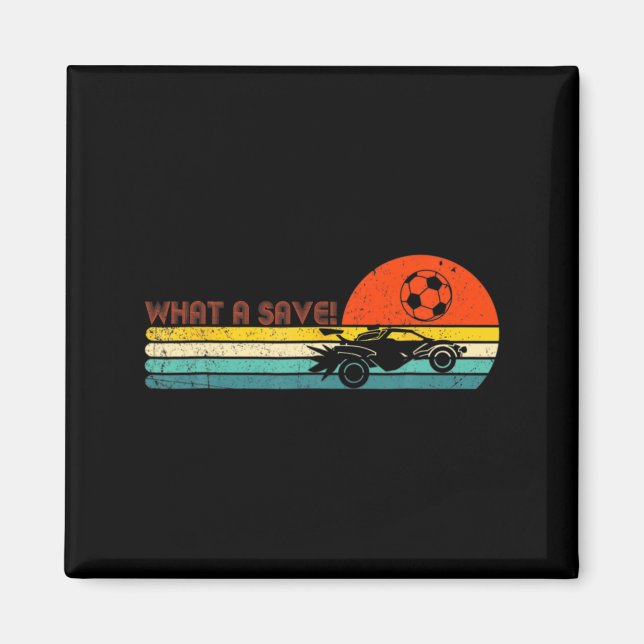 Retro Style Rocket Rc Soccer Car League Funny Game Magnet (Front)