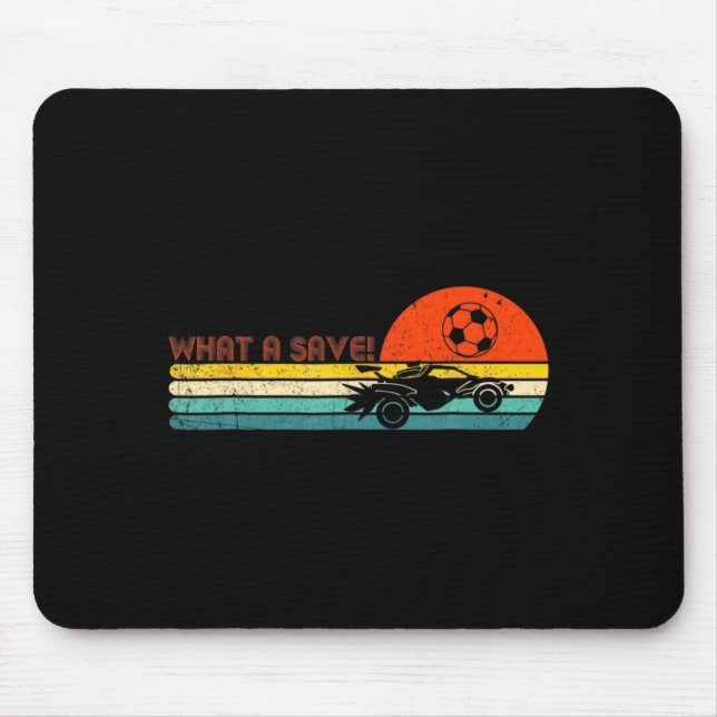 Retro Style Rocket Rc Soccer Car League Funny Game Mouse Mat (Front)