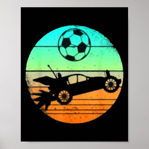 Retro Style Rocket Rc Soccer Car League Gamer Gift Poster