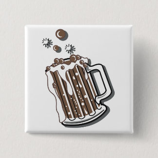 retro style root beer graphic 15 cm square badge