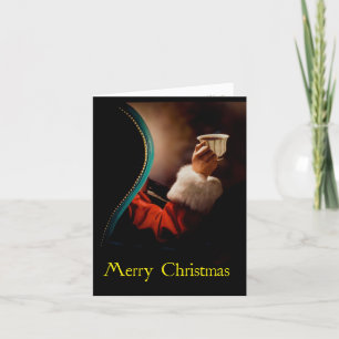 Retro-Style Santa and Coffee Christmas Card