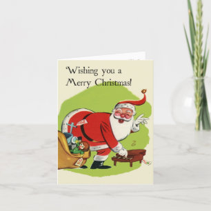 Retro-Style Santa Claus Christmas Card