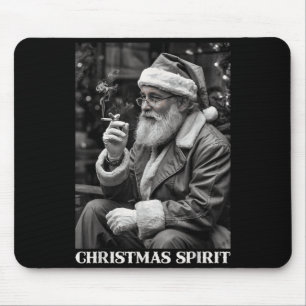 Retro Style Santa Claus Smoking Cigarette Christma Mouse Mat