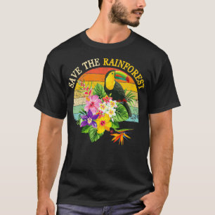 Retro Style Save The Rainforest Earth Day Gift T-Shirt